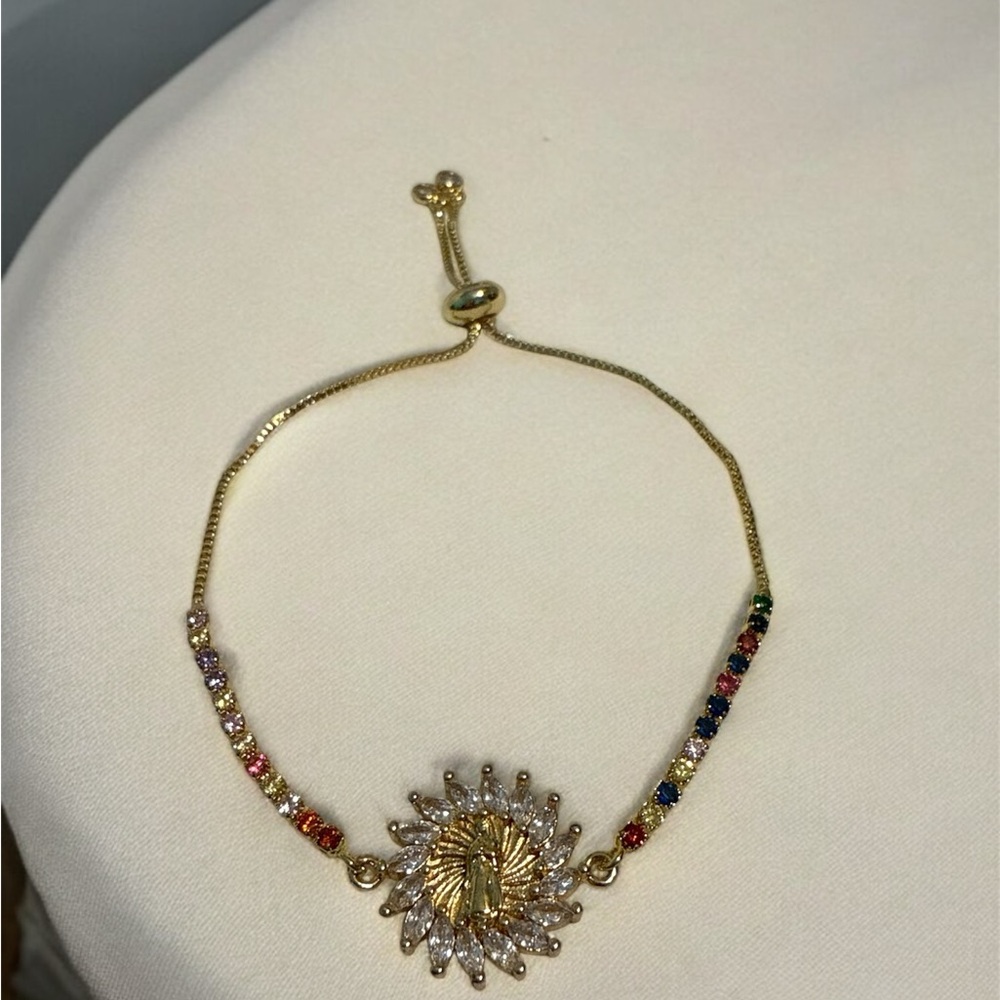 Gold and Multicolor Bracelet OLG Our Lady of Guadalupe bracelet religious